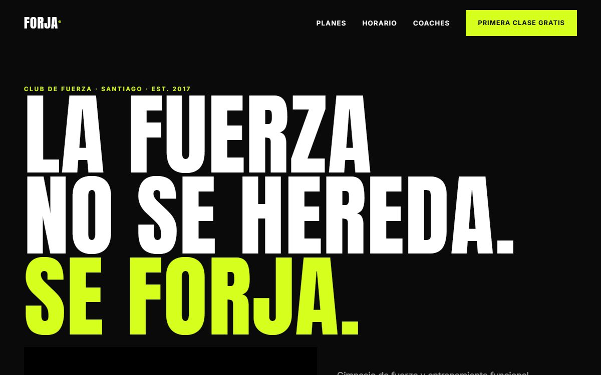 Demo web: FORJA Strength Club (Gimnasio)