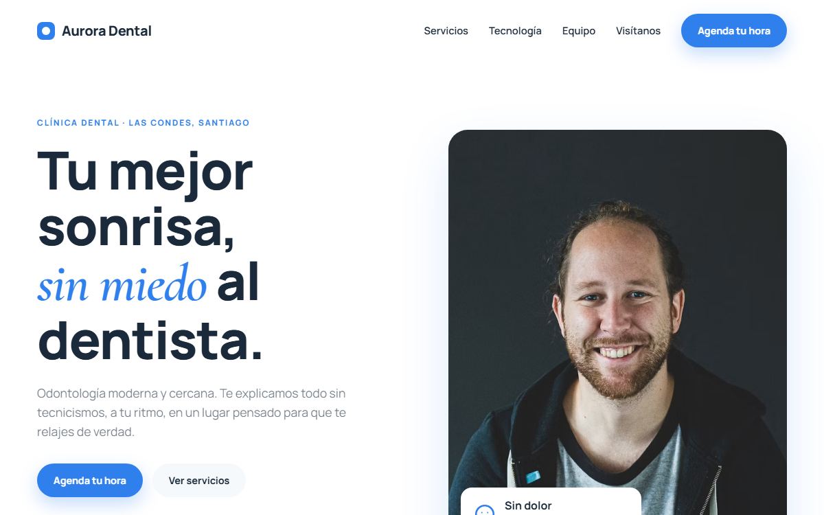 Demo web: Aurora Dental (Clínica dental)