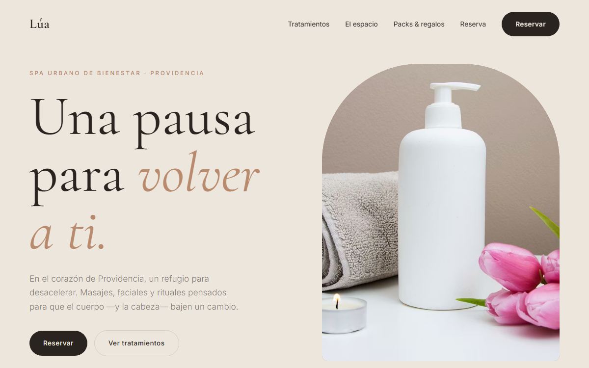 Demo web: Lúa Spa & Wellness (Spa)