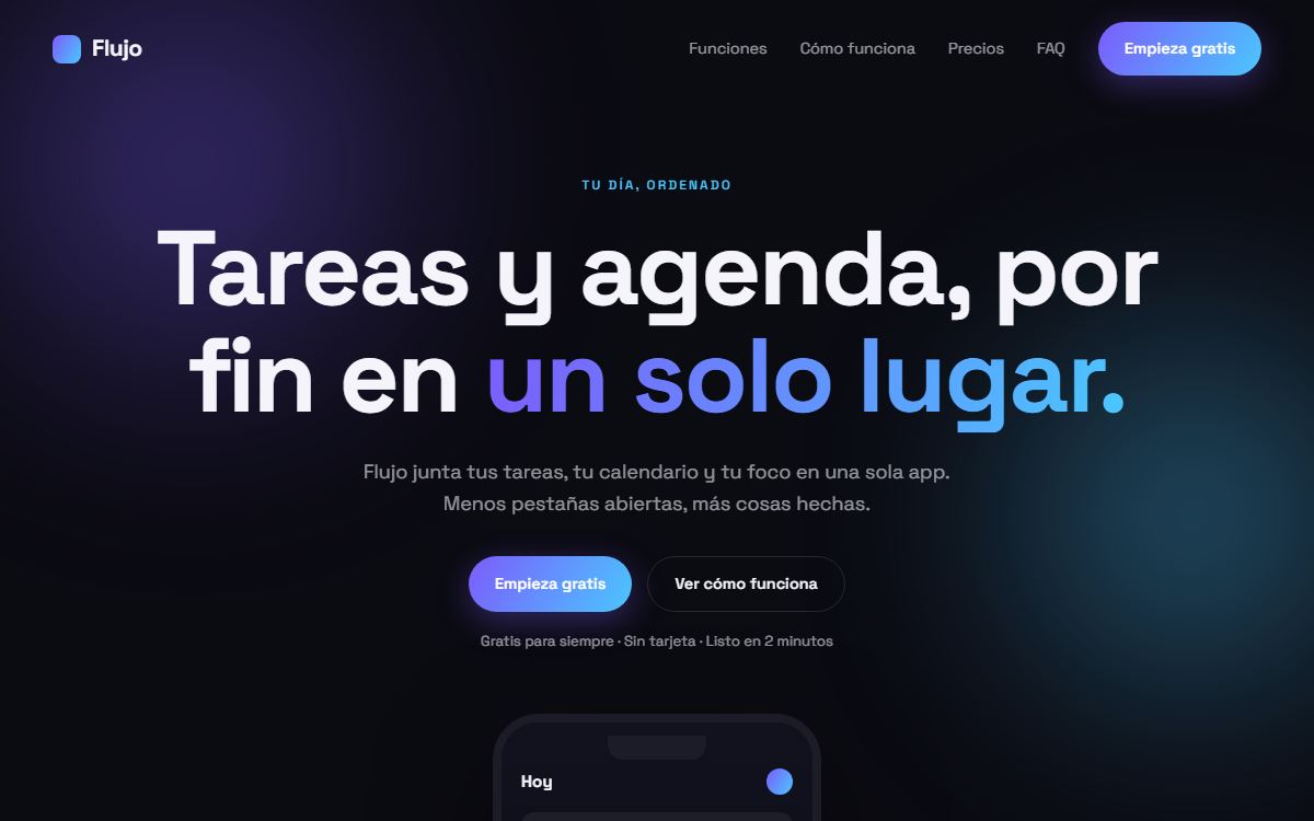 Demo web: Flujo (App / SaaS)