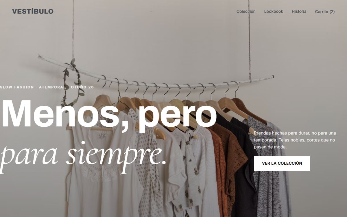 Demo web: Vestíbulo (Tienda de moda)