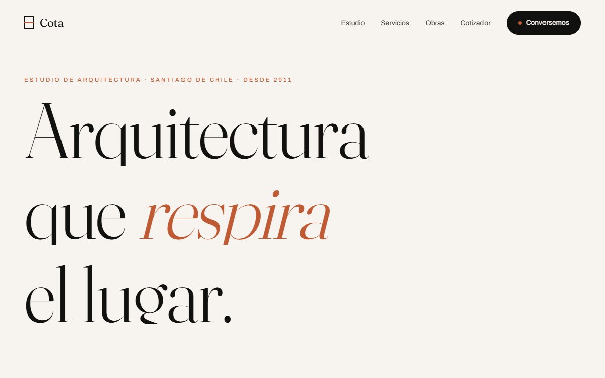 Demo web: Cota Estudio (Arquitectura)