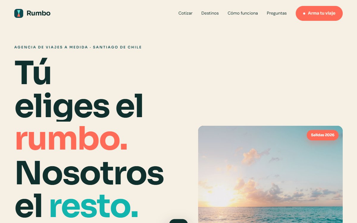 Demo web: Rumbo (Agencia de viajes)