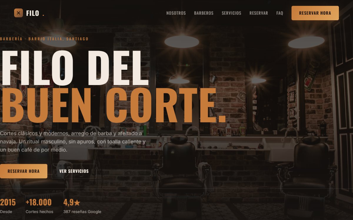 Demo web: Filo Barbería (Barbería)