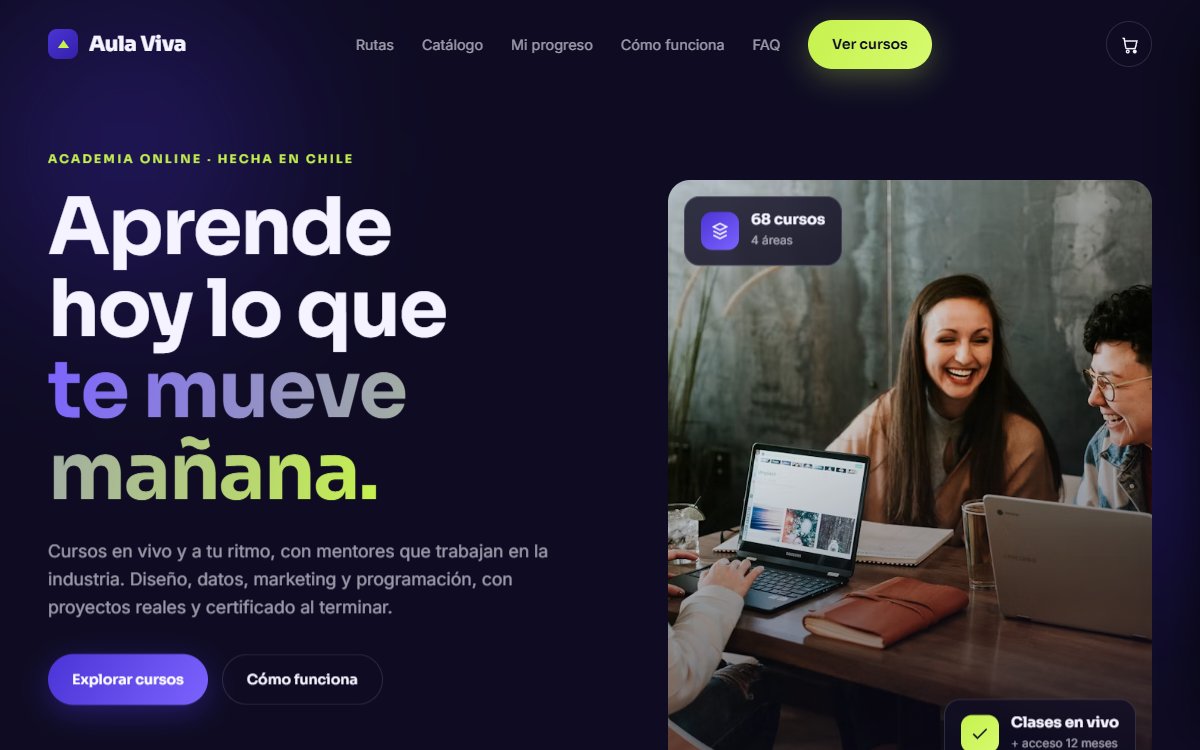 Demo web: Aula Viva (Cursos online)