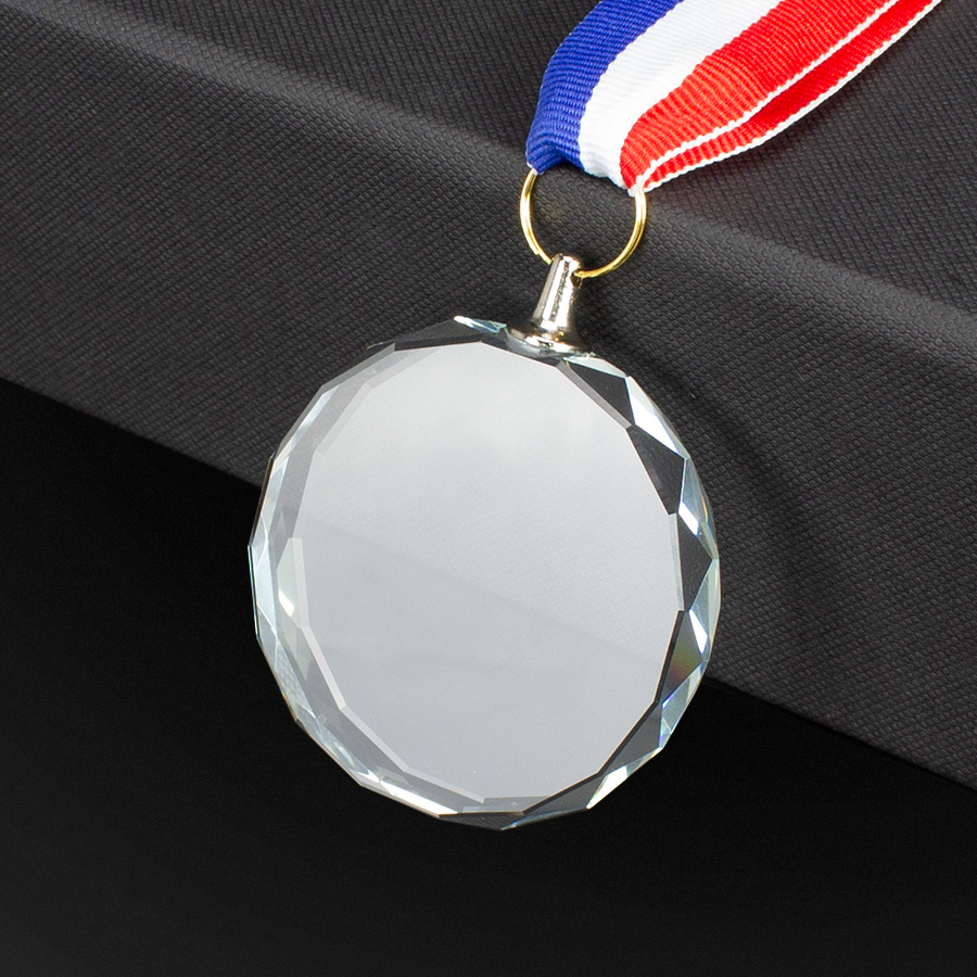Medalla Cristal «Diamond» con cinta tricolor - Imagen 2