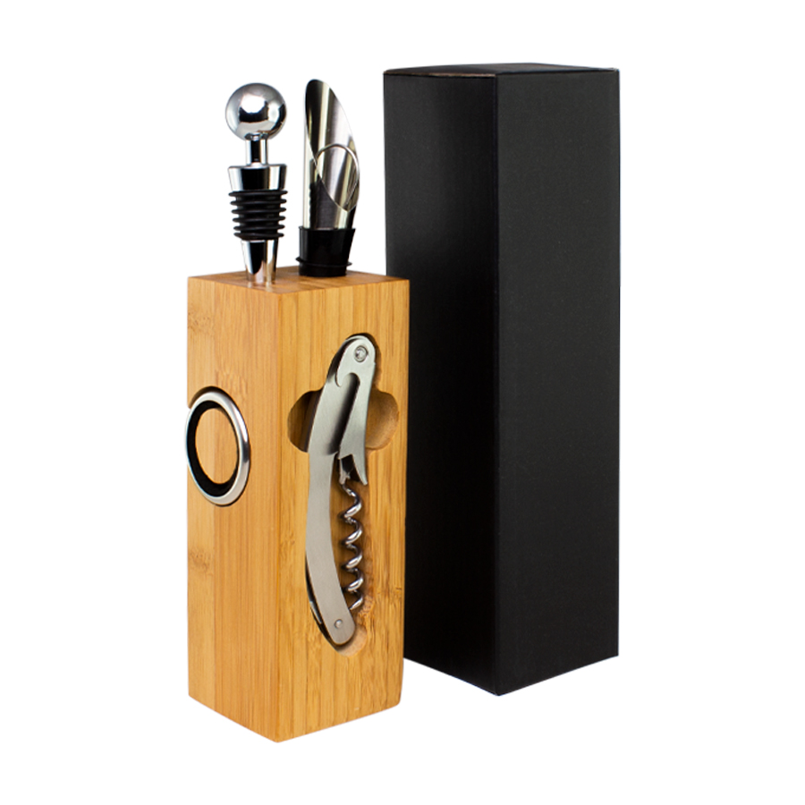 Set de Vino rectangular de Bamboo - Imagen 2