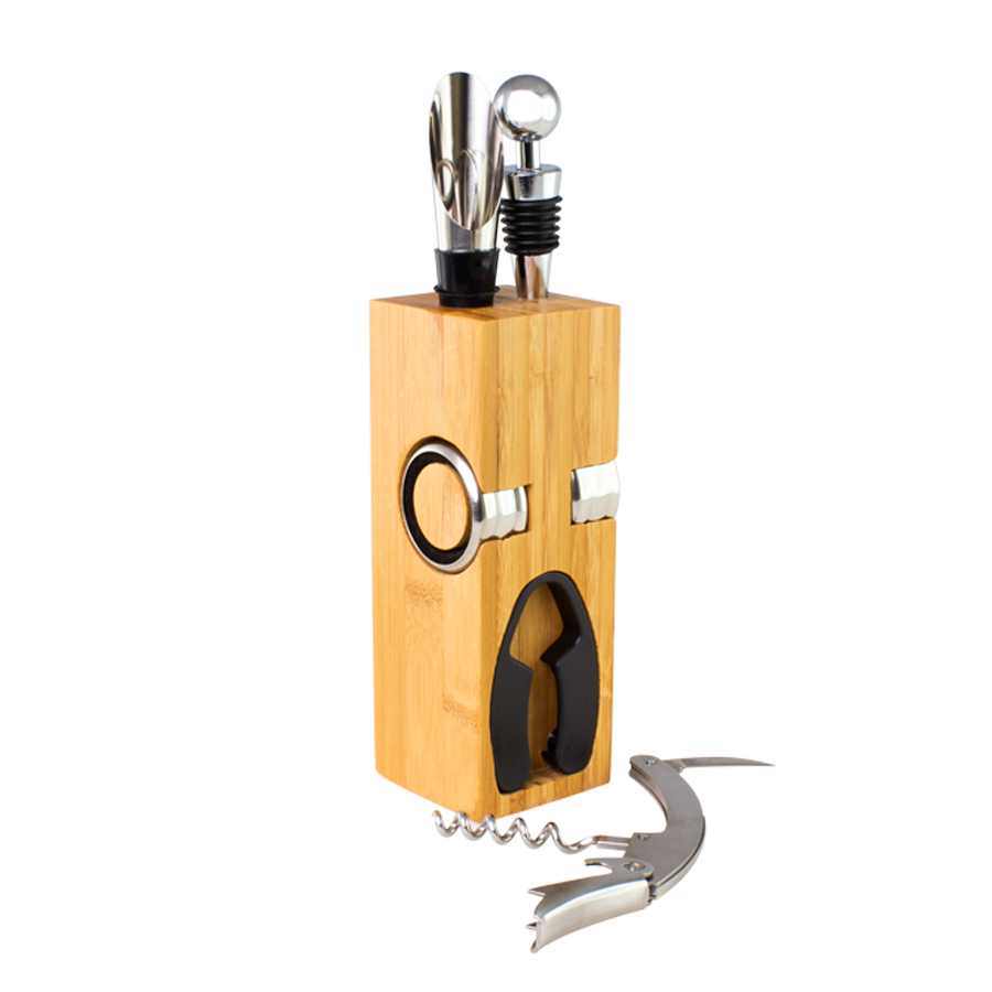 Set de Vino rectangular de Bamboo - Imagen 4