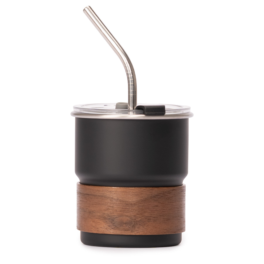 Vaso Térmico metálico «CAMP» 300cc. con Bombilla y Grip de Madera. - Imagen 5