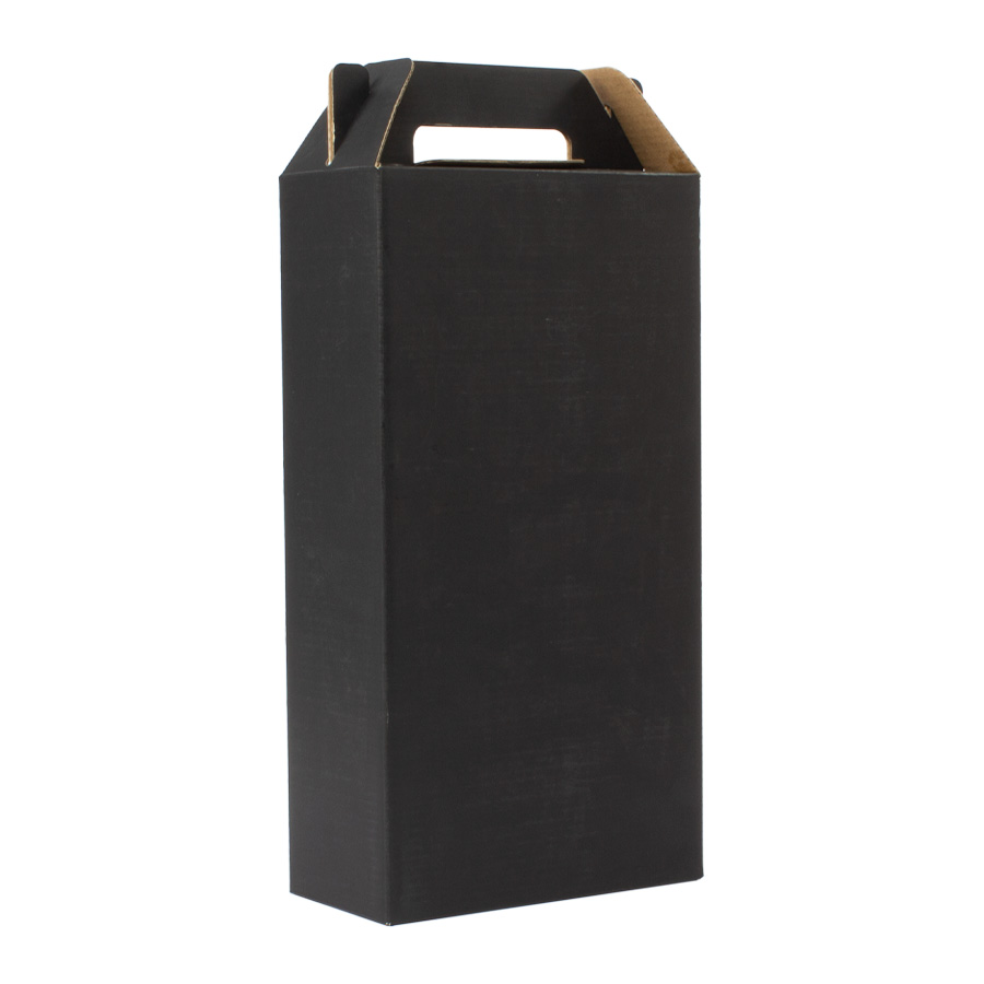 Caja autoarmable con asas, para 2 botellas de Vino - Imagen 3