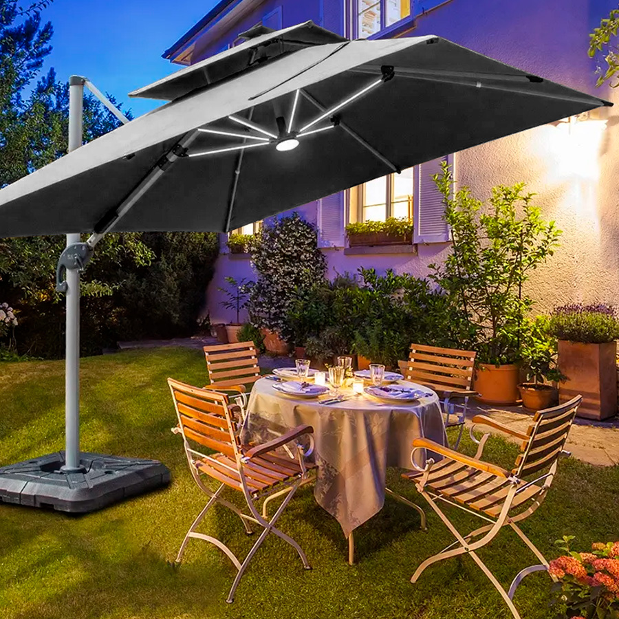 Quitasol WINDPROOF – UV – LED de 3x3M - Imagen 5